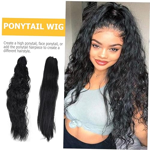 Long Curly Ponytail Hair Extensions - 2PCS Natural Look