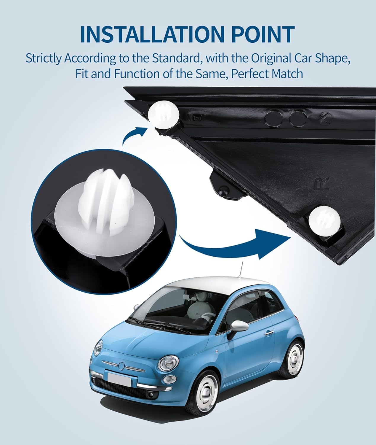 Coppia finiture bandiera specchietto retrovisore portiera,nero opaco per Fiat 500 2012-2017, 1SH17KX7AA,decorazione bandiera specchietto retrovisore porta lato,sinistra/destra per driver e passeggero