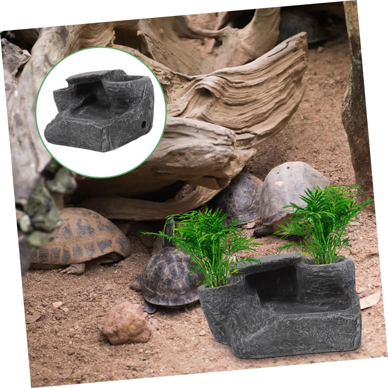 YARNOW Resin Turtle Basking Platform for Aquariums and Terrariums Reptile Climbing Decor for Turtles Amphibians and Lizards Sunbathing and Play Area