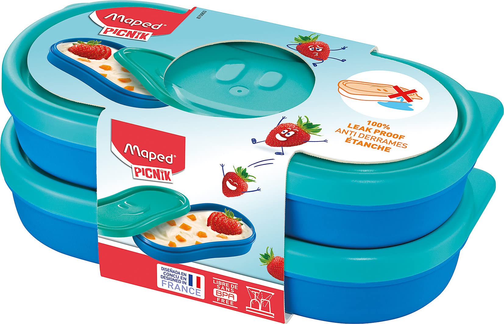 870903 Concept Kids Snack Box KIDS-2x 150 ml Blue 2X 150 ml