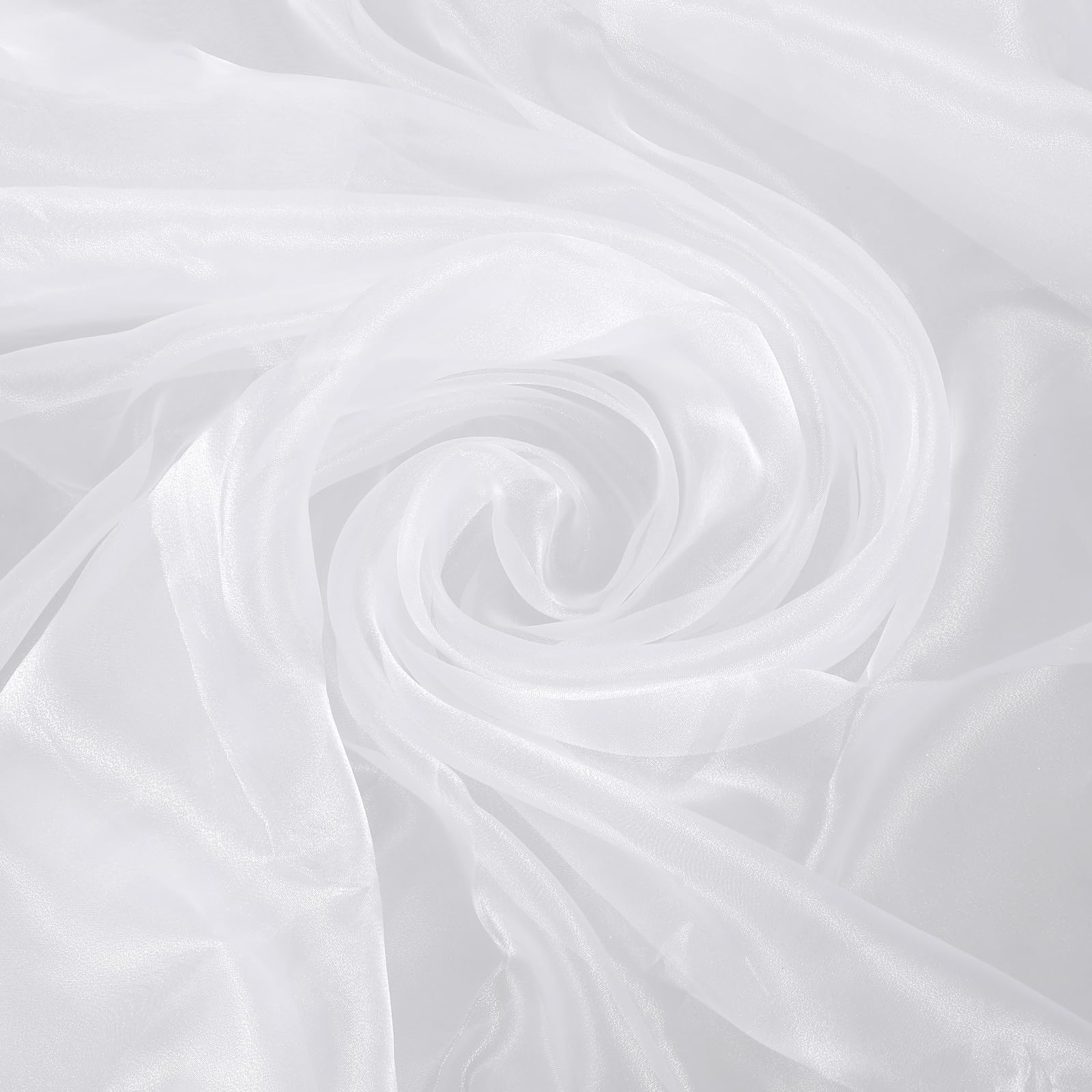 White Organza Fabric 2 Yards Long 63" Wide Shiny Organza Tulle Fabric Silk Organza Fabric Silk Bridal Solid Sheer Organza Silky White Sheer Organza Fabric for Wedding Dress Fashion Craft Decorations