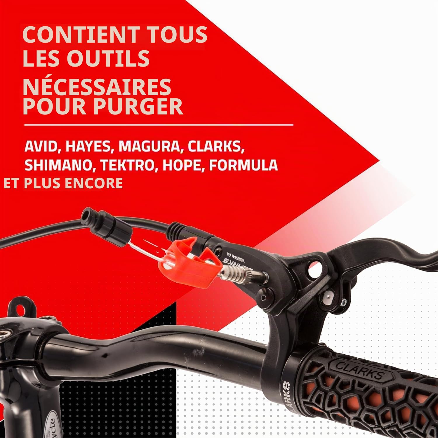 Clarks Cycle Systems Kit d'outils Universel de Purge de Frein à Disque hydraulique, Compatible avec Clarks, Shimano, Avid, Sram, Magura et la Plupart des Autres Marques