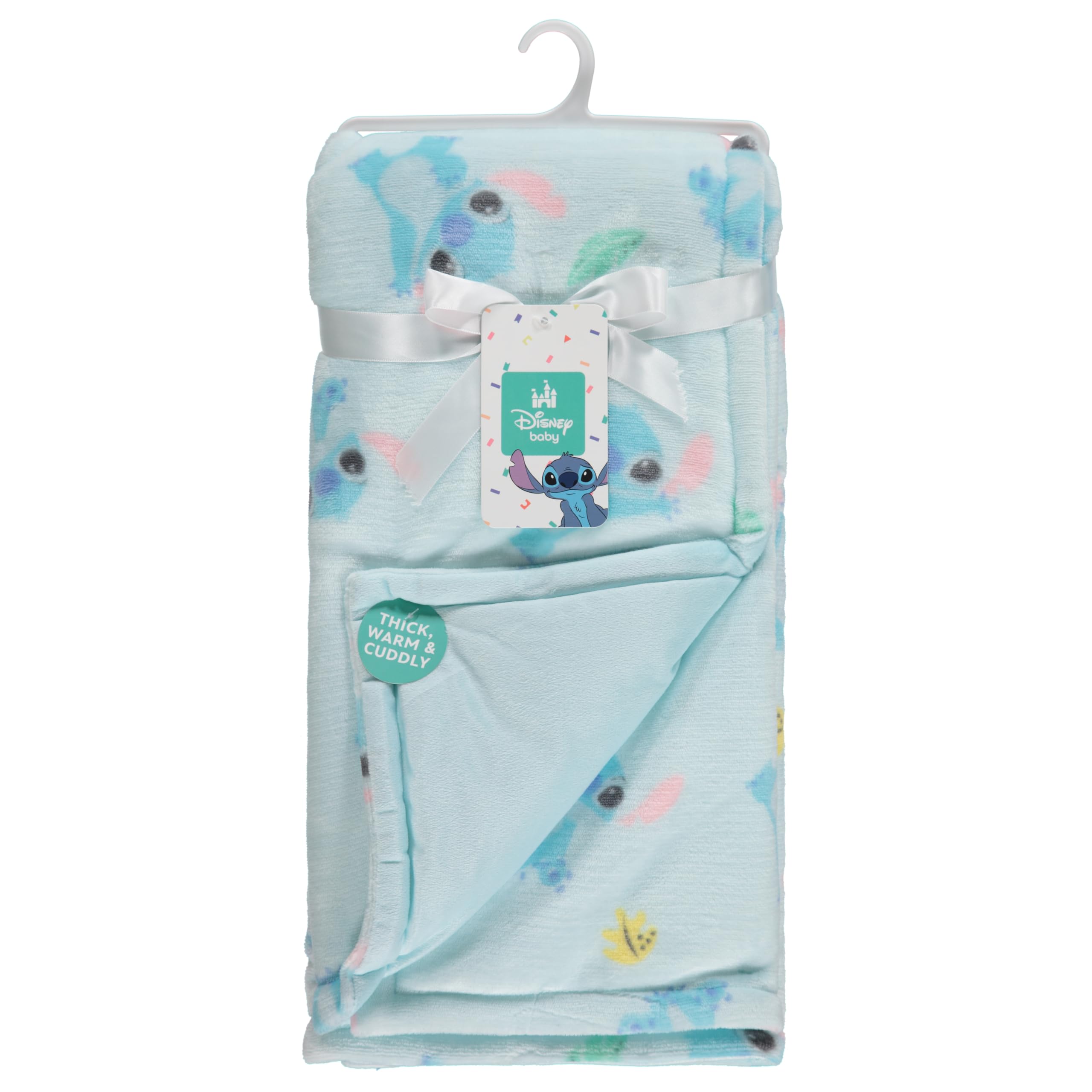Disney Coperta per neonati a 2 veli, con Topolino, Minnie, Winnie The Pooh, Lilo e Stitch, in morbido pile con Polyfill, comoda e calda coperta per neonati e bambine, 76 x 101 cm
