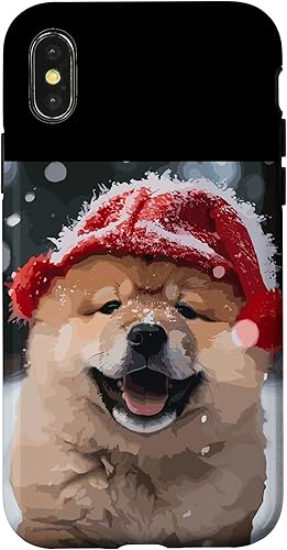 iPhone XXS Chow Chow Puppy Dog Playing In Snow Christmas Case