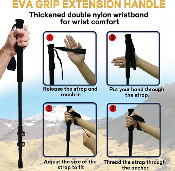 Carbon Fiber Hiking Trekking Poles, 2 Pack Walking Hiking Sticks