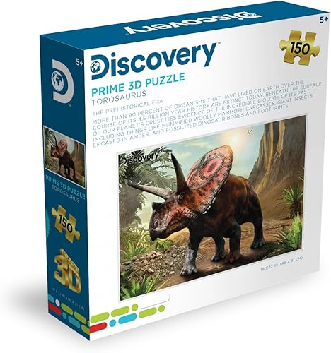 Miniatura 3 de Prime 3D | Discovery | Dinosaurio Torosaurus | Rompecabezas 3D de 150 piezas para adultos y niños desafiante | Perfecto para noches de juego | 18 x