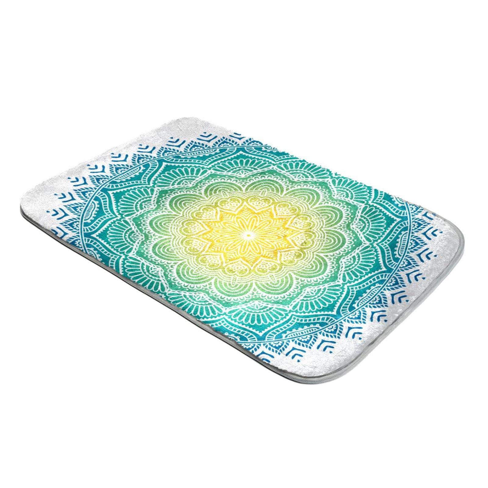 Tapis Mandala en fausse fourrure d'exception style bohème indien