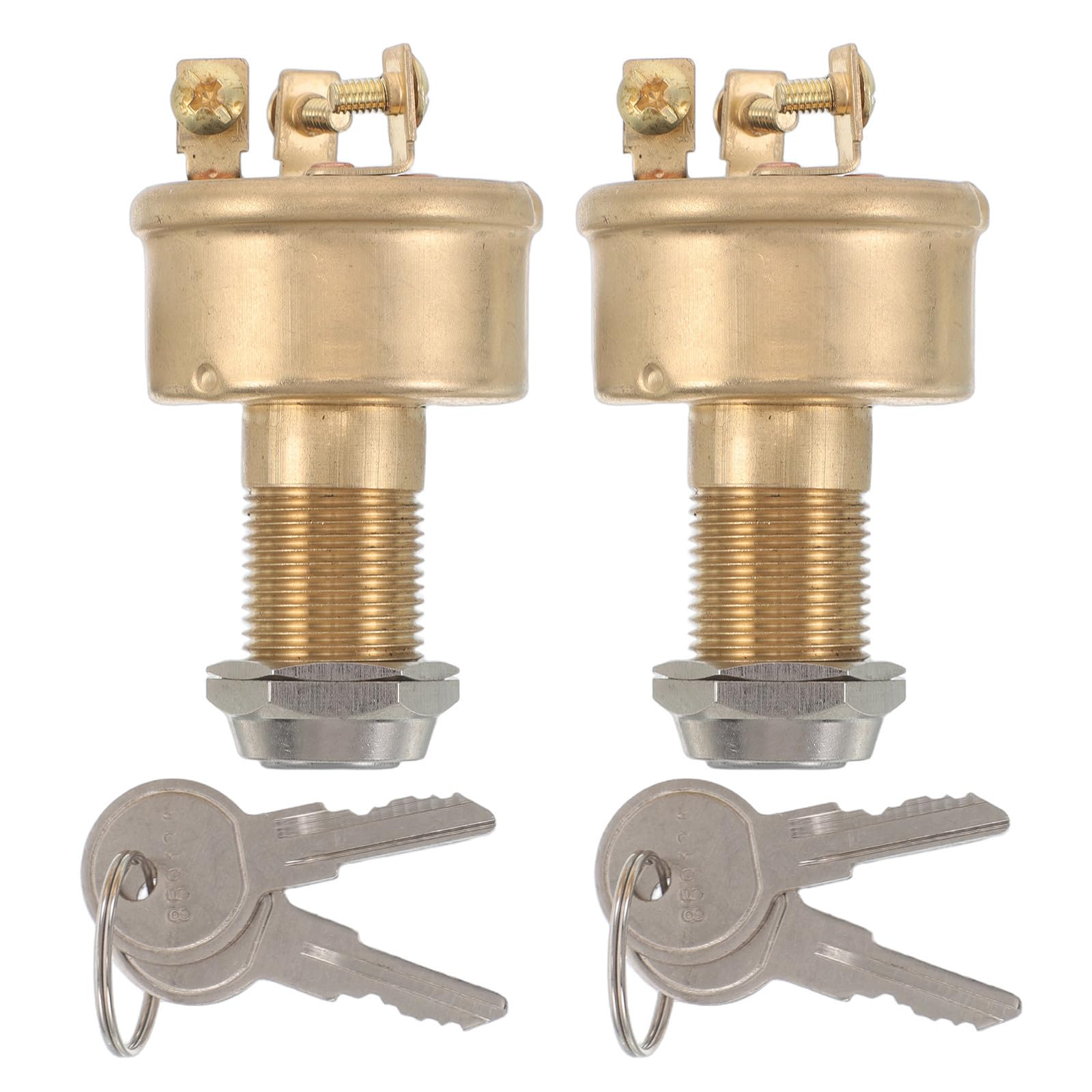 OUNONA 2 Piezas Interruptor de Encendido con Llave 3 Posiciones 12v 24v