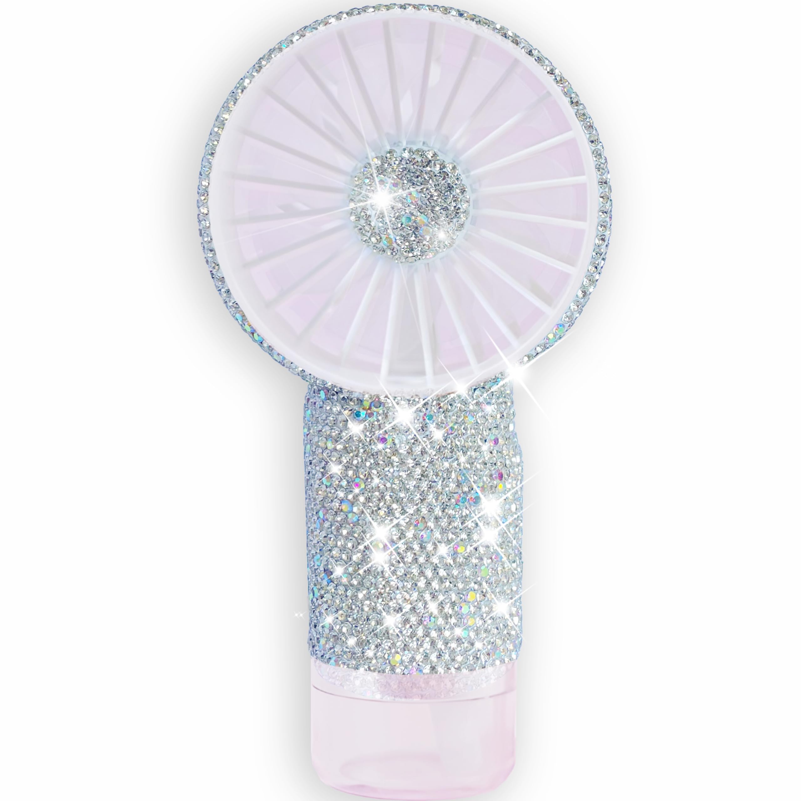 Ventilateur personnel portable rechargeable USB au design diamant argenté d'exception