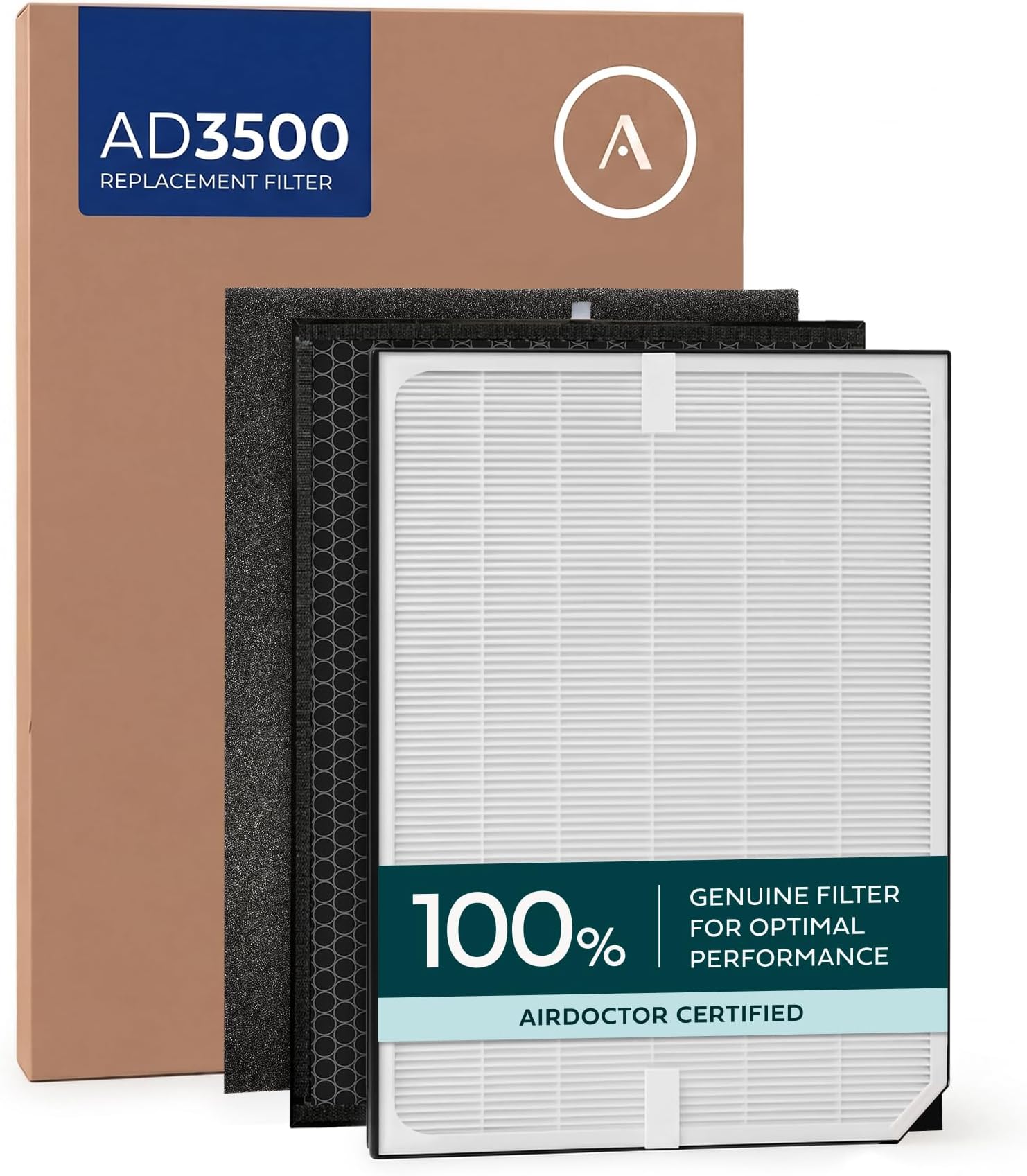 AIRDOCTOR AD3000 / AD3500 Universal Genuine Filter Replacements - One Year Combo Pack Includes: One (1) UltraHEPA Filters & Two (2) Carbon/Gas Trap/VOC Filter