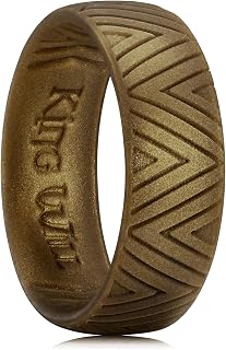 King Will Silicone Wedding Band for Men Women Dinasour Pattern | 1.8mm Ultra Thin Ring, Hypoallergenic Rubber Ring, Everyday Wear