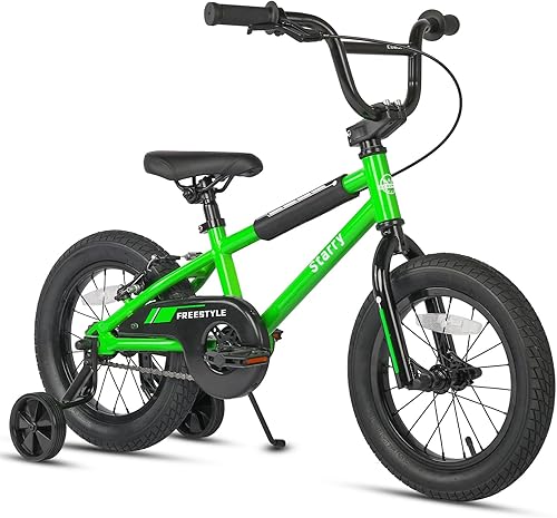 cubsala Starry - Bicicleta para niños de 12, 14 y 16 pulgadas, estilo BMX, con ruedas de entrenamiento, freno para niños de 1 a 8 años, varios