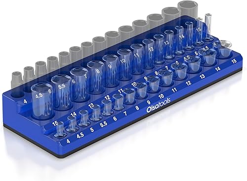 Miniatura 81 de Olsa Tools Organizador magnético de enchufes (unidad de 1/2 pulgada, 3 filas) - Organizador magnético de herramientas y soporte de enchufes