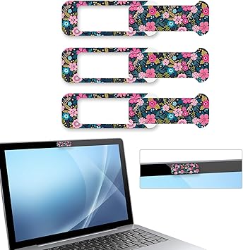 Webcam Cover, 3 Pieces, Laptop Camera Cover, Privacy Shielding Capacity is Twice as Big as The Traditional, Suitable for Computer Mobile Phones, laptops, Tablets and so on Flower 1