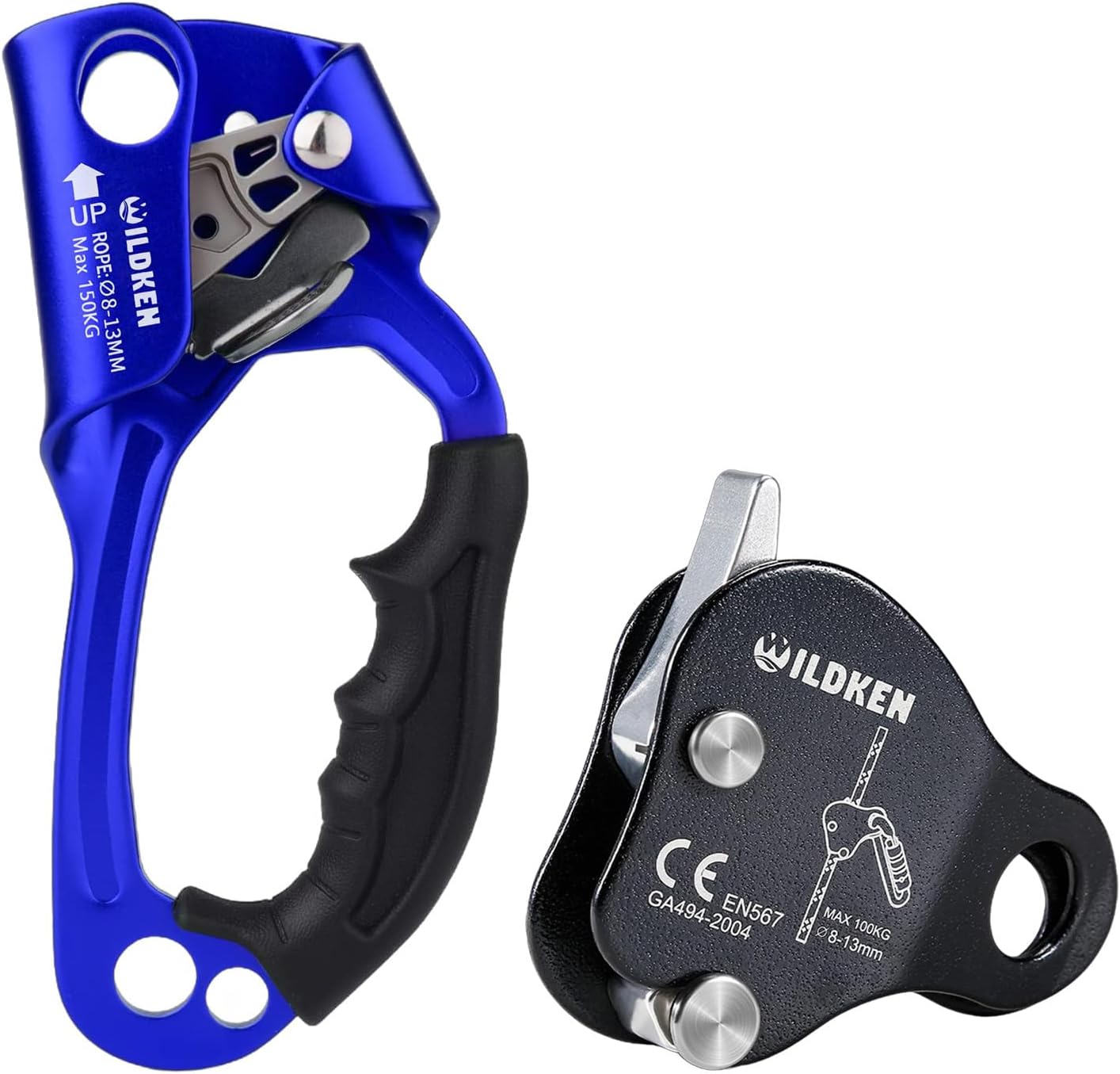 WILDKEN Climbing Hand Ascender Outdoor Mountaineering Tree Arborist Climbing Rappelling Equip,Climbing Ascender Fall Protection Belay Device Climbing Rope Grab for Rock Climbing