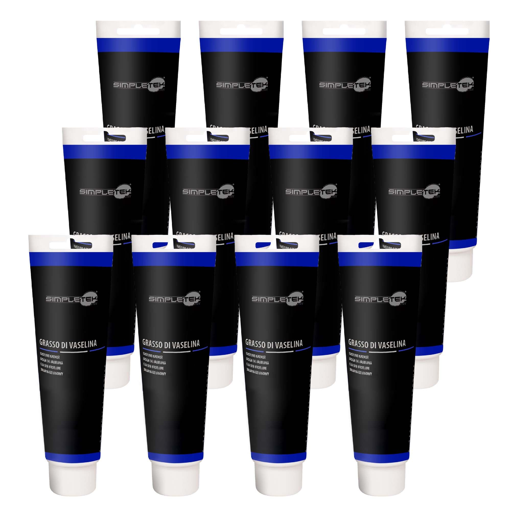 SIMPLETEK - 12 x Grasa de vaselina lubricante antiácido tubo 125 ml | Grasa de vaselina