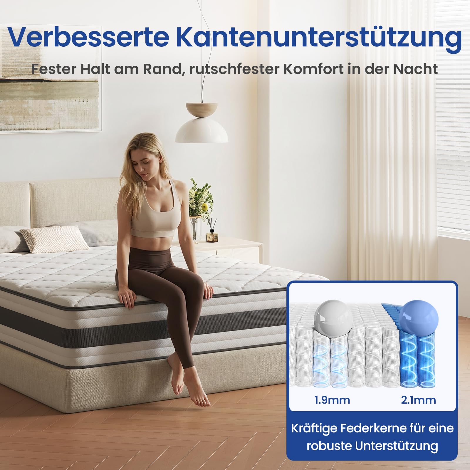 BedStory Matratze 160x200 cm, Taschenfederkernmatratze 30 cm H4 mit Komfortschicht aus hochdichter Schaum, orthopädisch und ergonomisch Matratze, waschbarer & Abnehmbarer Bezug