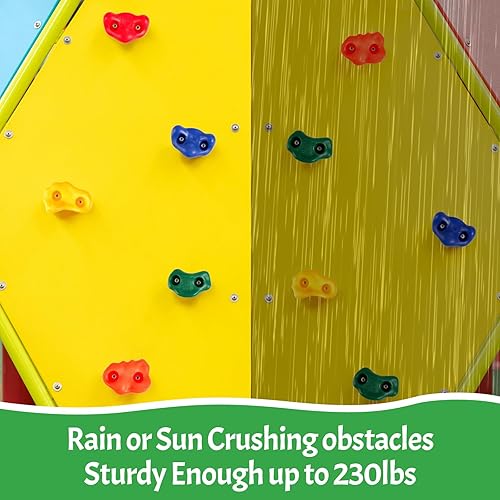 Miniatura 7 de Motionchic Juego de 32 agarres para escalada en roca de varios tamaños, coloridos para niños y adultos, juego de agarres de pared grandes con