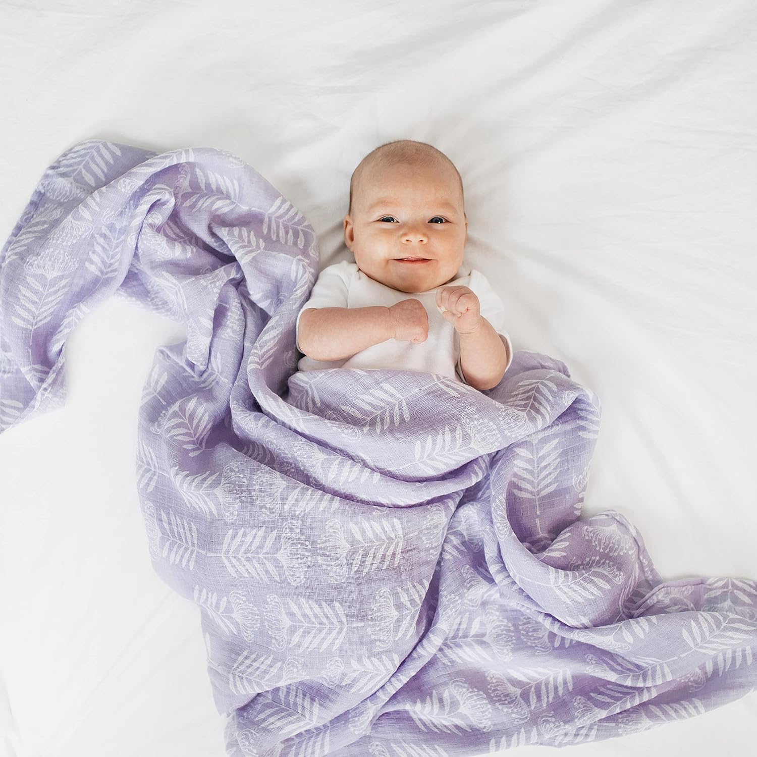 aden + anais Pastell Musselin Decken Set aus 100% Baumwolle Atmungsaktive Babydecken für Mädchen (bunt, niedlich, süß, Dainty Floral), 4 Stück