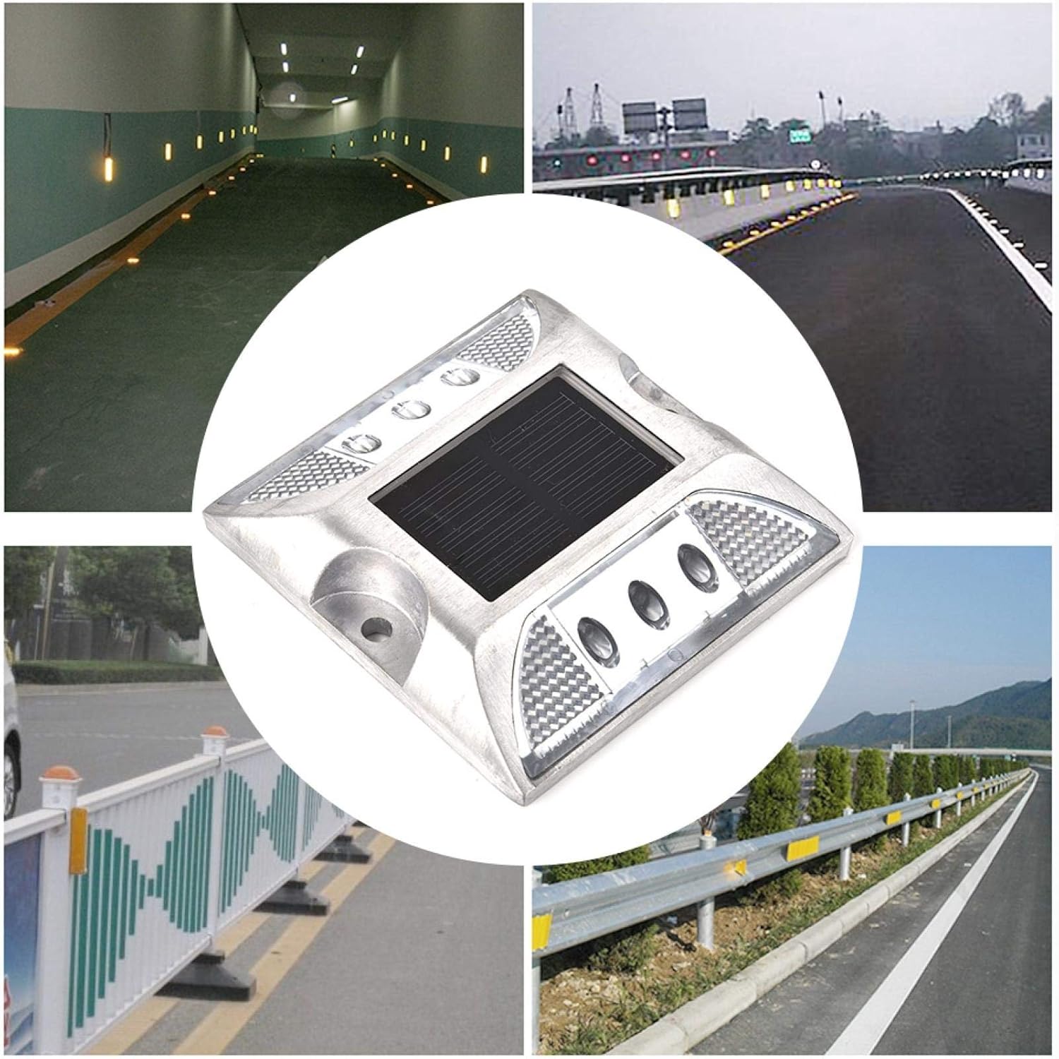 LED Solar Power Ground Marker Lights Outdoor Driveway Road Stud Lamp for Guide The Way at Night 2PCS