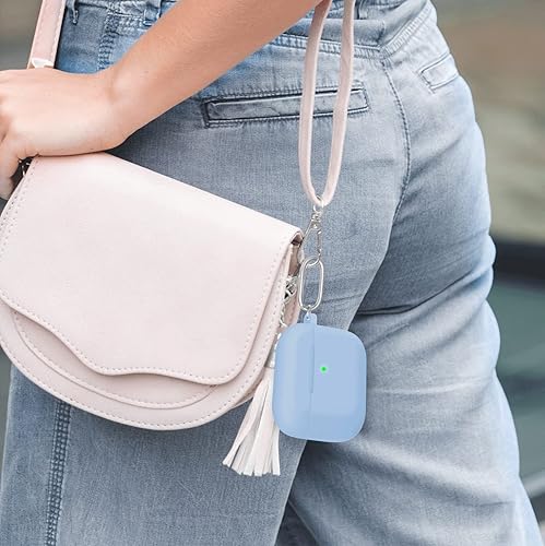 Miniatura 6 de Tandoler Funda para AirPods Pro con llavero accesorios de silicona de protección completa para mujeres hombres y niñas con funda para Apple AirPods