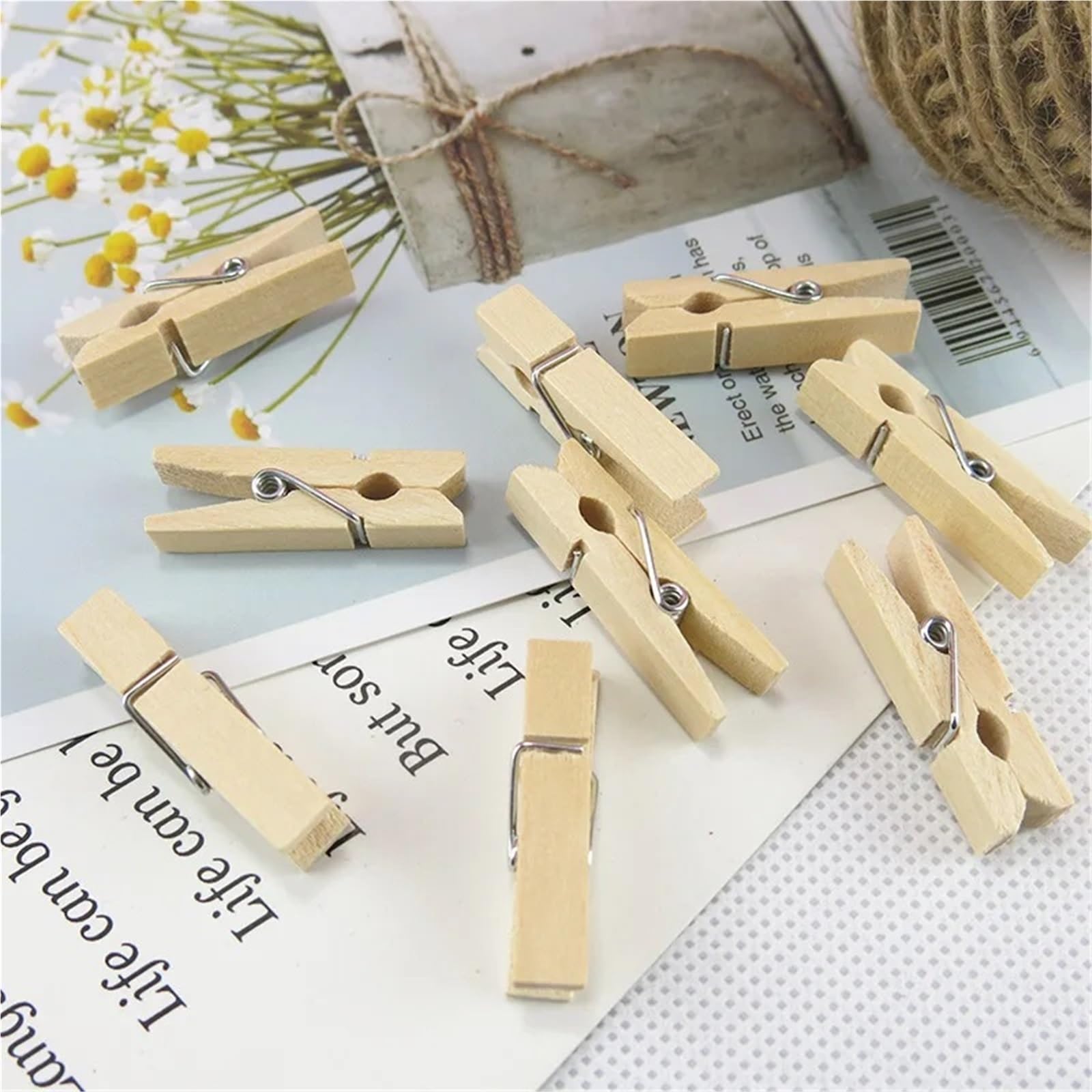 100-500 pezzi Mini mollette in legno for foto, fai da te for feste di matrimonio Per Artigianato(0.3x2.5cm 400pcs)