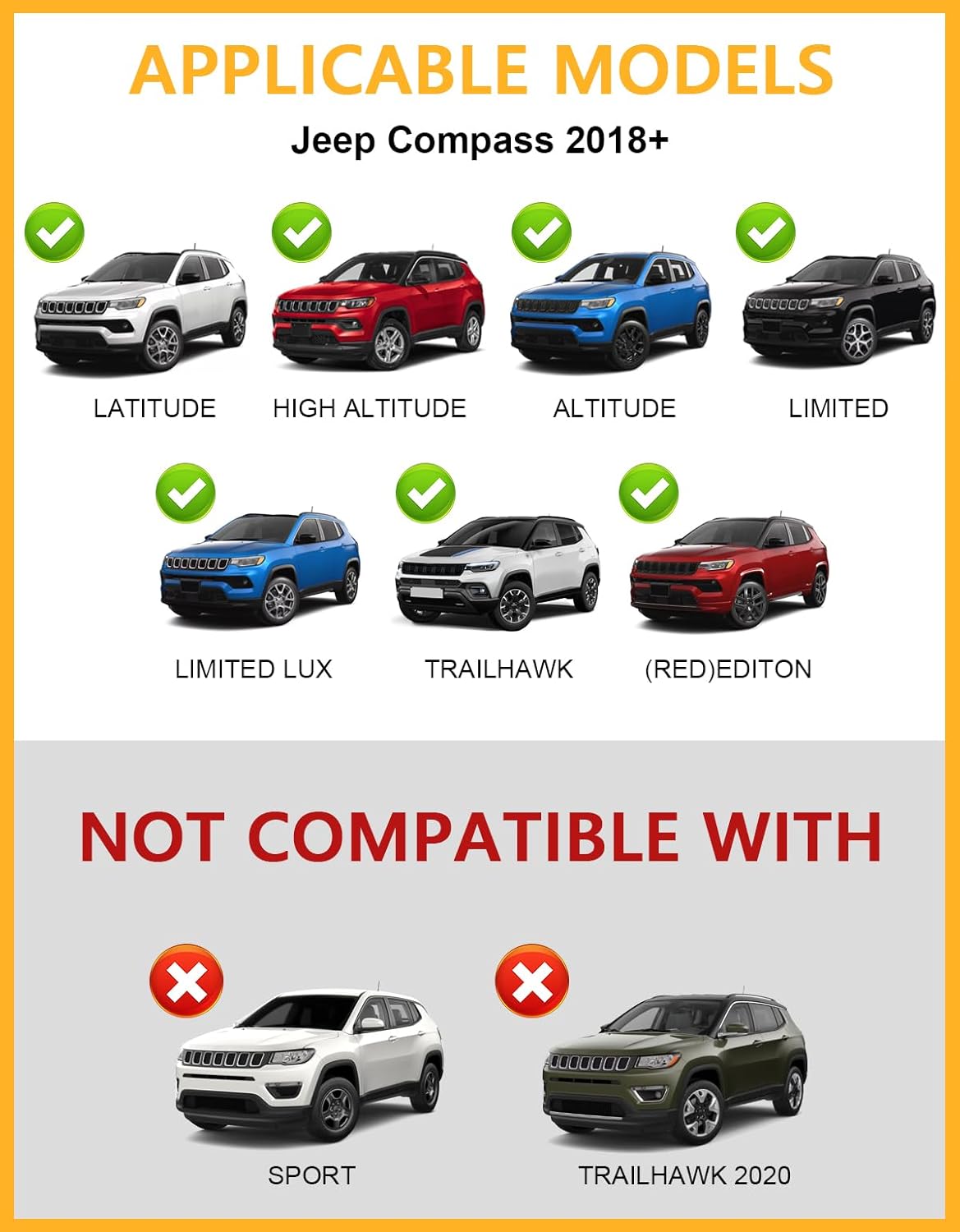 Tuyoung 300lbs All Aluminum Roof Racks Cross Bars Compatible with Jeep Compass 2018-2026, Lockable Heavy Duty Roof Rails Crossbars Rooftop Cargo Basket Carrier Bag Luggage Rails Kayak Canoe Snowboard