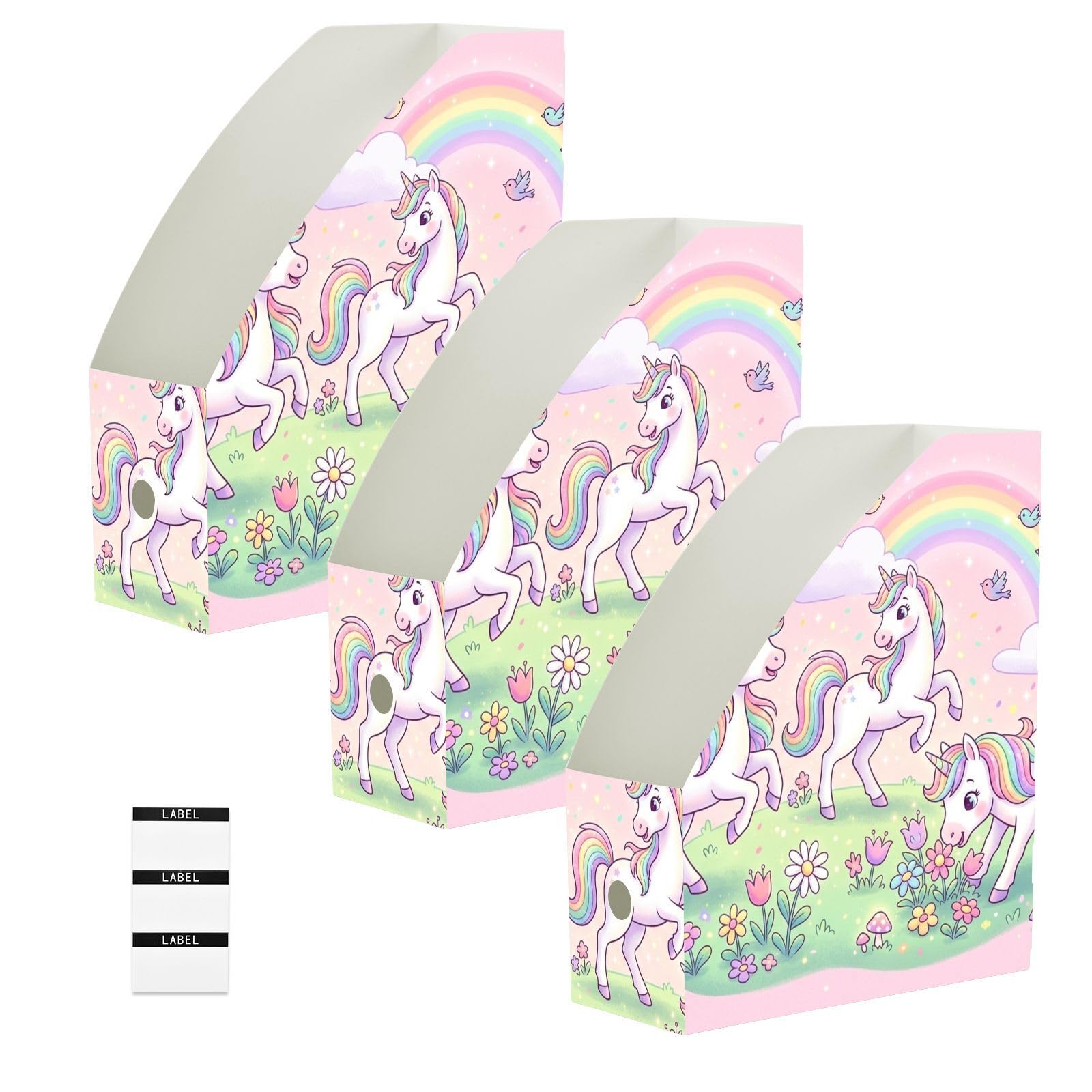 Porte-revues licorne rose en plastique PP