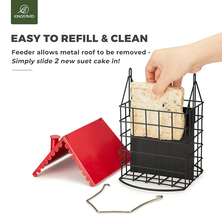 Suet Bird Feeder, Hanging Suet Feeder, Single Suet Cake Bird Feeder, One Suet Capacity