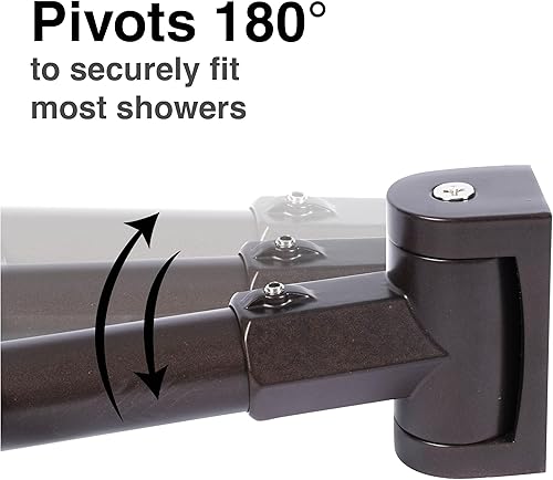 Miniatura 7 de JS Jackson Supplies - Barra de ducha doble y curva, estructura de metal, ajustable entre 44 y 70 pulgadas, varillas de aluminio y accesorios de