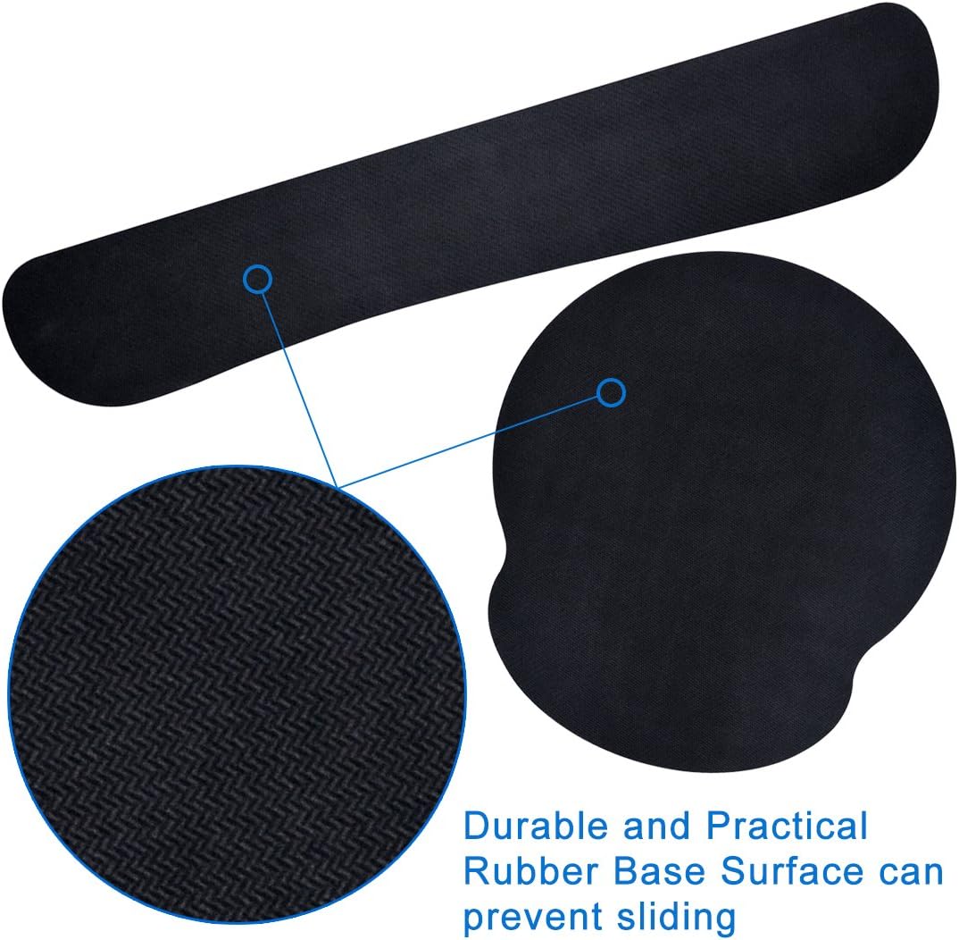Jmkcoz Keyboard Wrist Rest Pad and Mouse Wrist Rest Support Mouse Pad for Computer and Laptop Mac Durable Comfortable Lightweight Non Slip Pad for Easy Typing Pain Relief Office Home Use