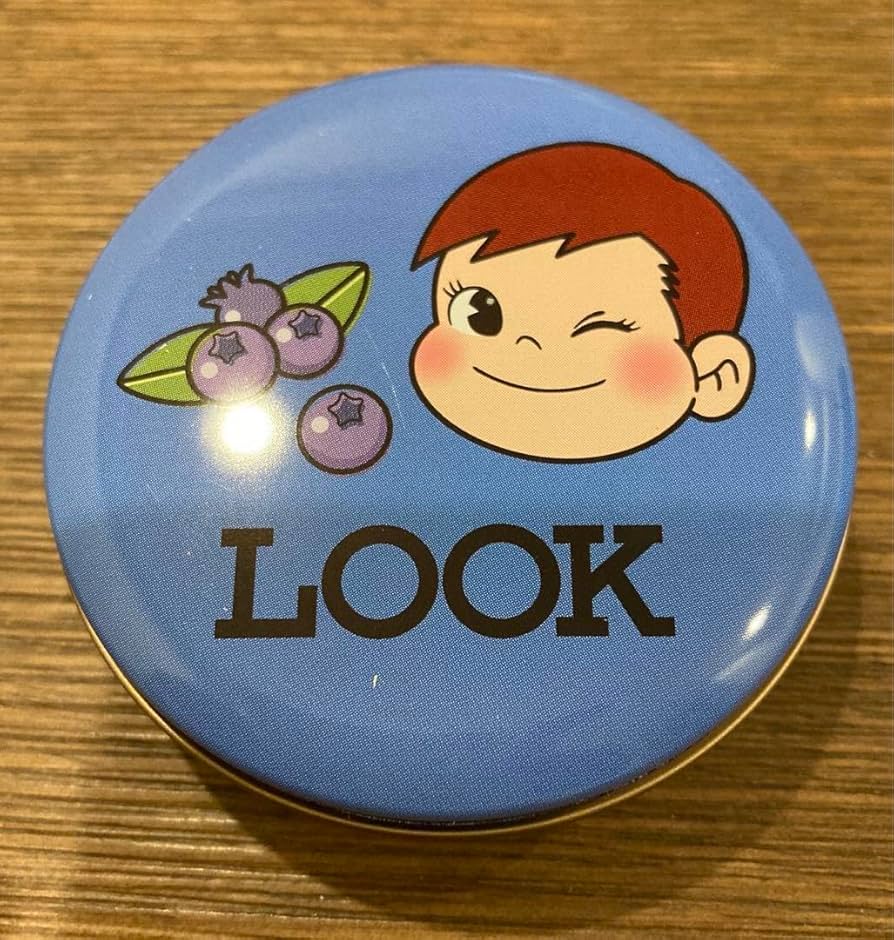 Amazon | 不二家 ポコちゃん ミニ缶 LOOK缶 青 パープル