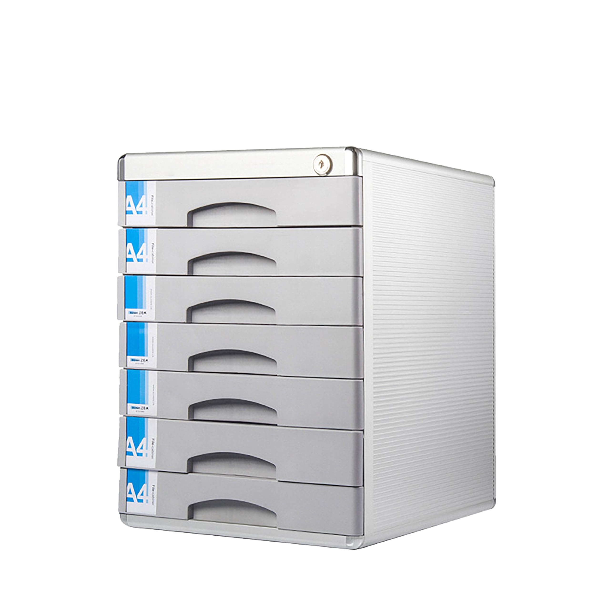 Aioneer 7-Layer Lockable Desk Nizer, Aluminum Drawer Cabinet For Office & Home, Multi-Tier Storage Solution For A4 Files, Folders & Stationery, Space-Saving Desktop Nizer-Seven Floors