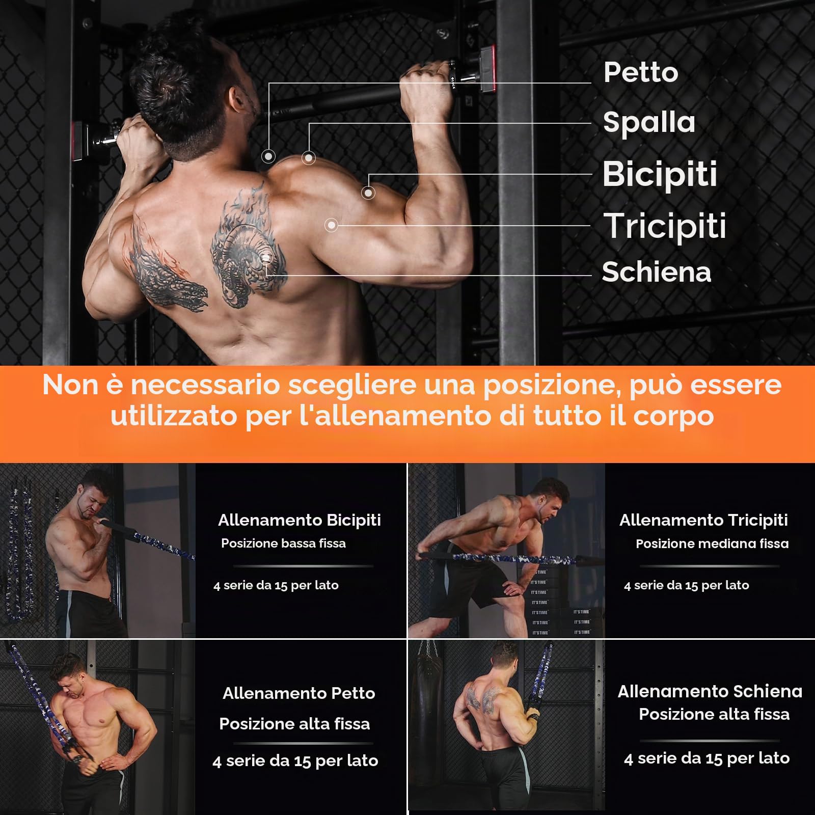 INNSTAR Bande Elastiche Resistenza Pull up -Regolabile e Rimovibil Bande Elastici Fitness per trazioni casa e Palestra, per Stretching, Allenamenti di Resistenza, Potenziamento Muscolare