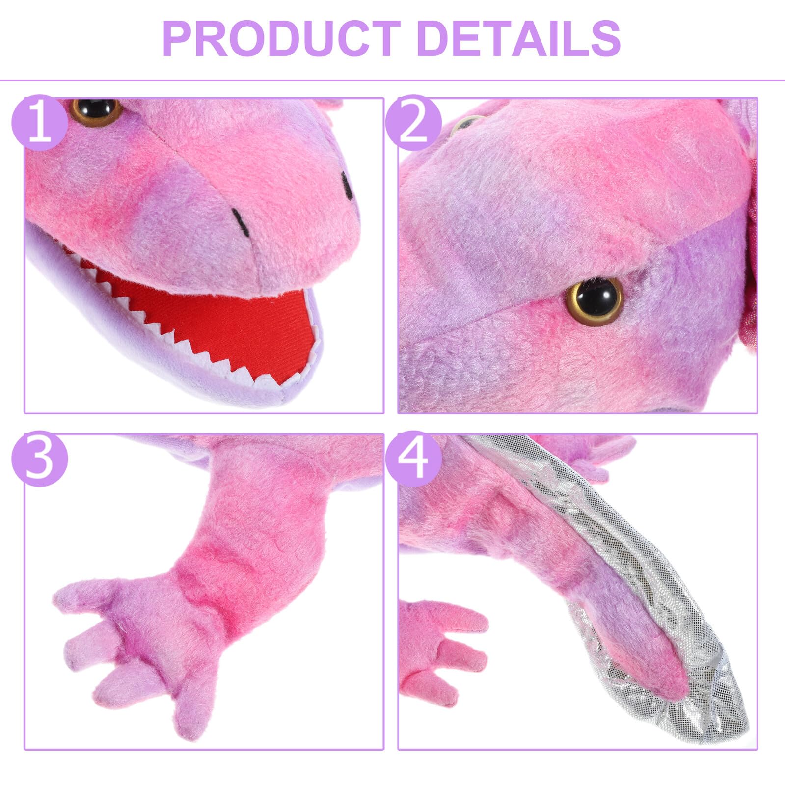 Marioneta de Mano Juguete Educativo Interactivo para Niños de Salamandra de Peluche de Felpa Relleno de Algodón PP para Desarrollar Coordinación Mano-Ojo