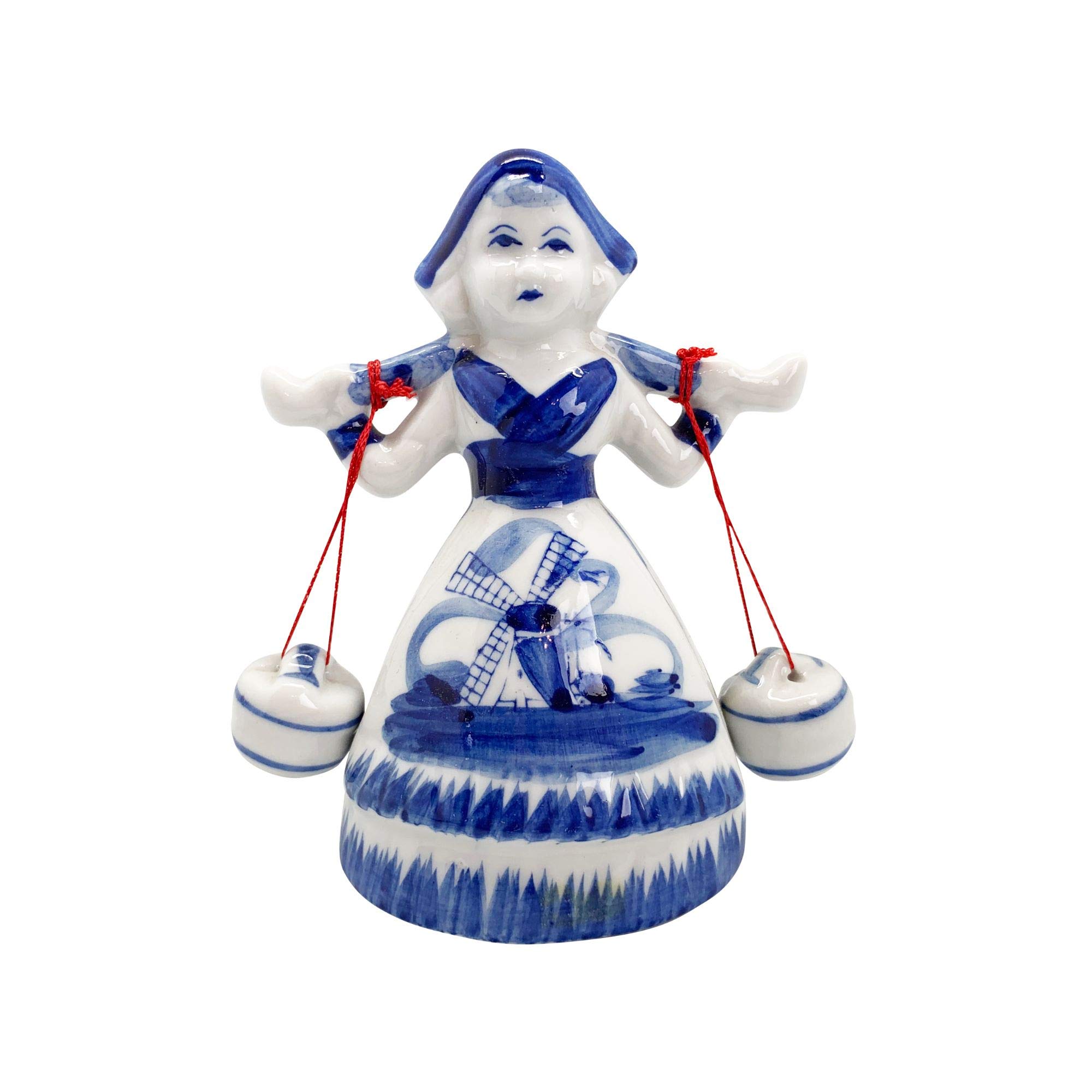 Blue and White Ceramic Figurine Dutch Milkmaid (4.75") | DutchGiftOutlet