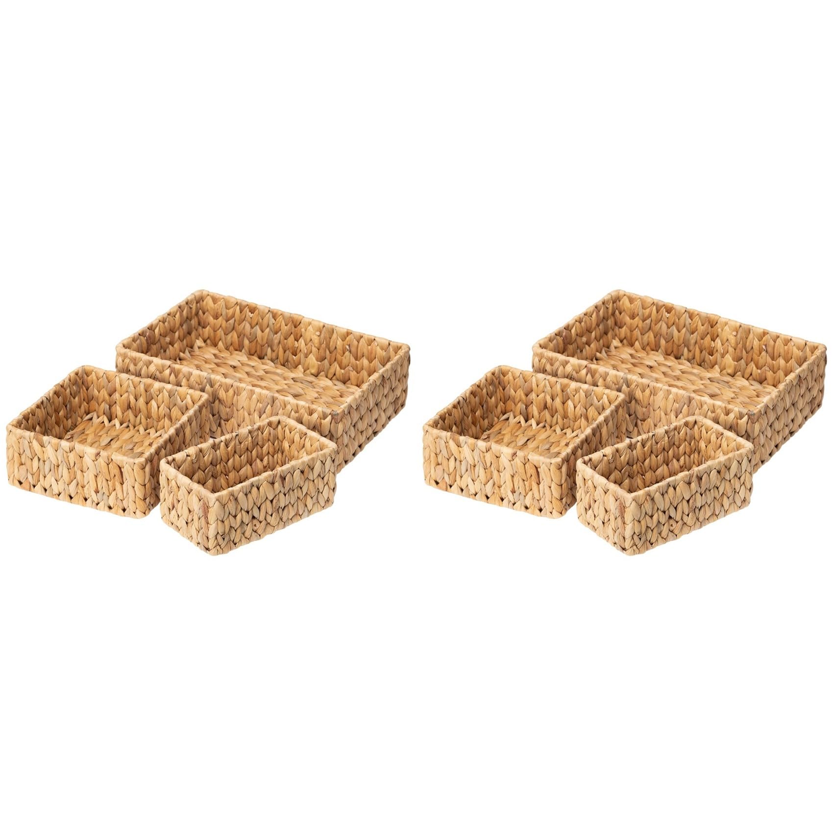 Hndhbfgrt 6X Wicker Baskets for Organizing 3Pack, Large and Small Wicker Storage Baskets Set, Hand Woven Baskets for Storage