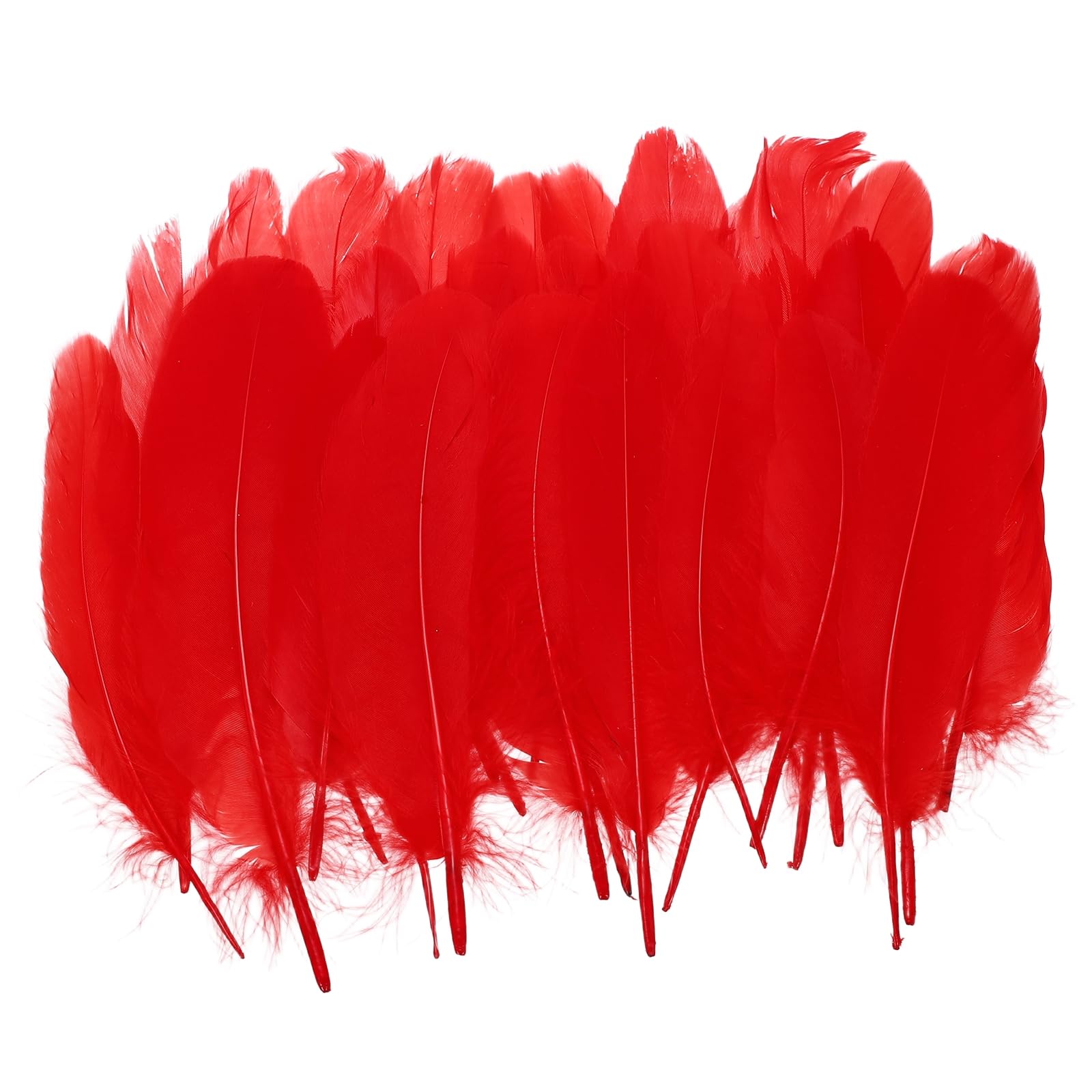 PATIKIL 4-7" Natural Goose Feathers Bulk for Crafts, 200 Pack Long Assorted Colors Feathers Decor for DIY Dream Catchers, Hats, Garland, Vase Supplies Adults Crafting, Red