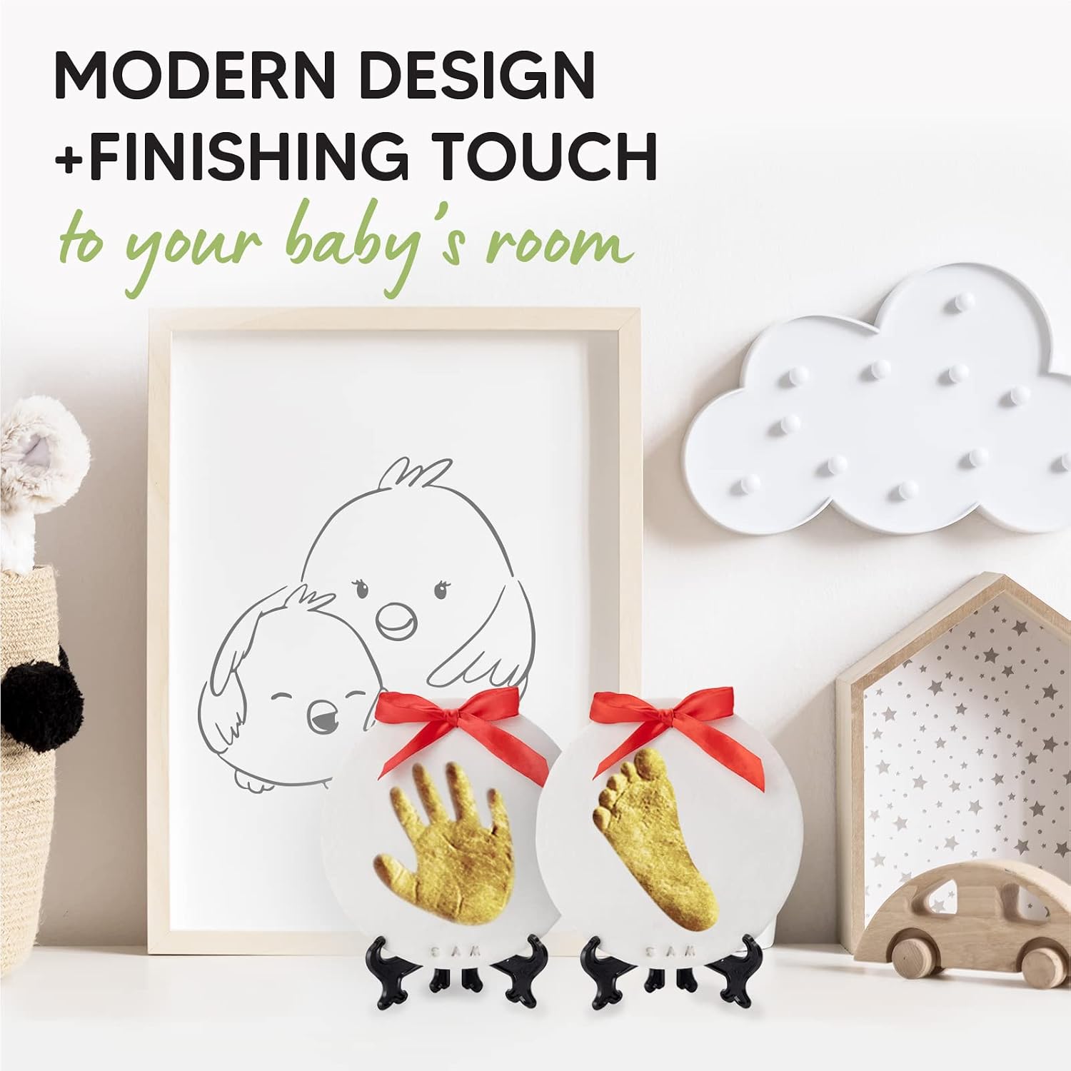 KeaBabies Inkless Baby Hand And Footprint Kit Frame and Baby Hand and Footprint Kit - Personalized Baby Picture Frame for Newborn - Personalized Baby Foot Printing Kit for Newborn
