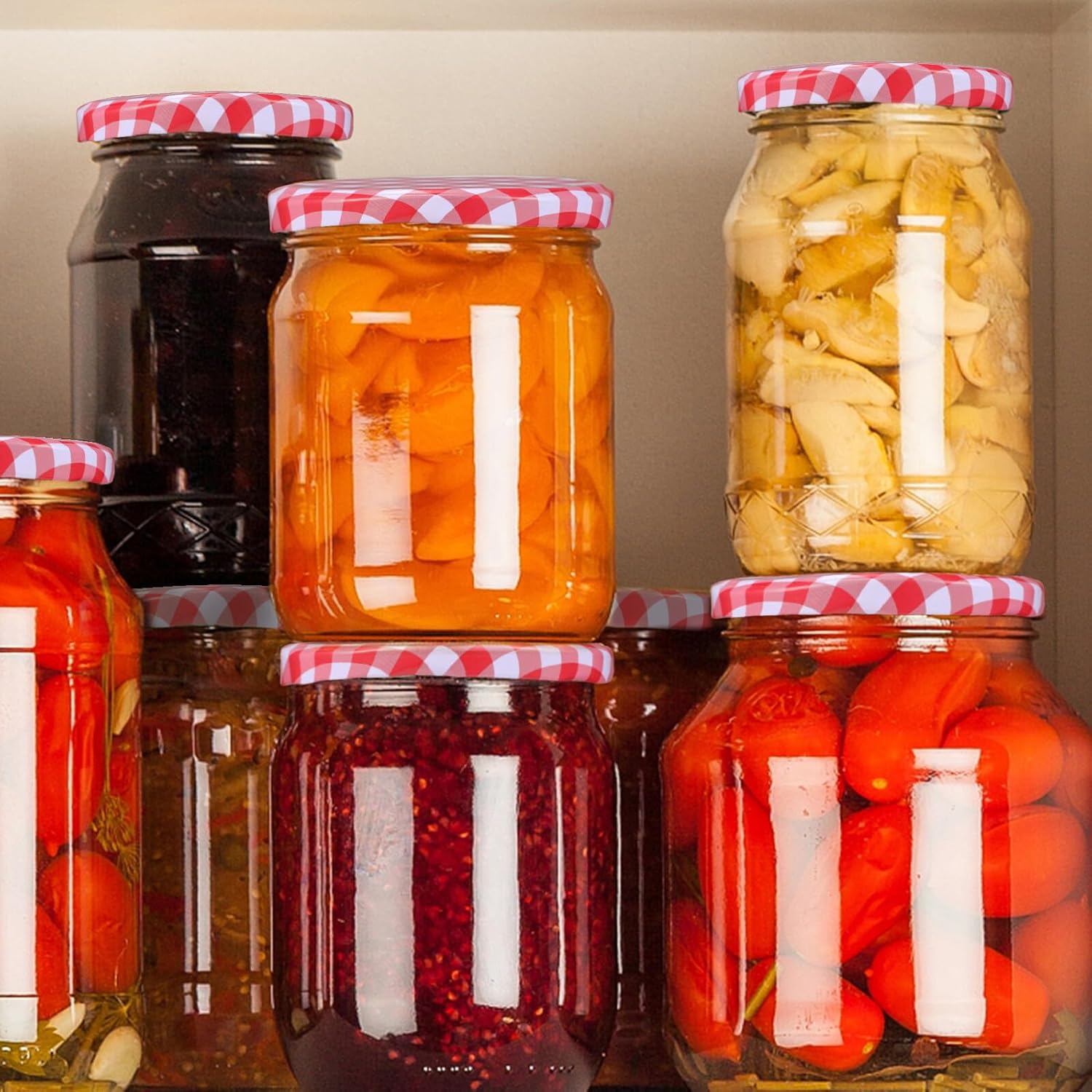 200 Pcs Wide Mouth Canning Jar Lids 82mm Glass Jar Caps Leak-proof Storage Covers Bulk Pack for Home Preserving and Canning