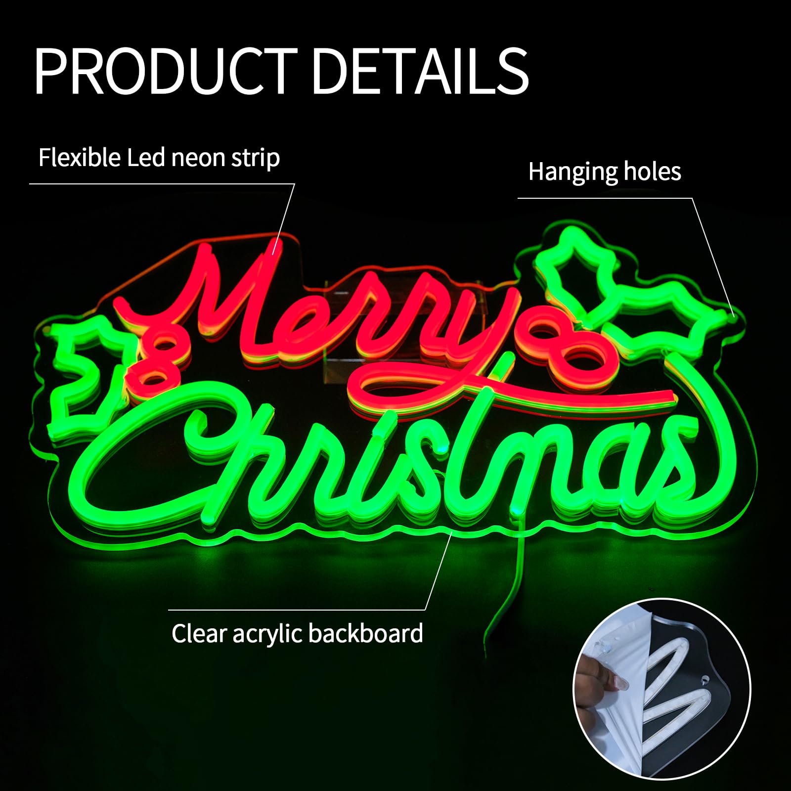 Letrero de neón de Feliz Navidad para habitación, letreros de neón para decoración de pared, letrero LED para habitación, decoración del hogar, fiesta