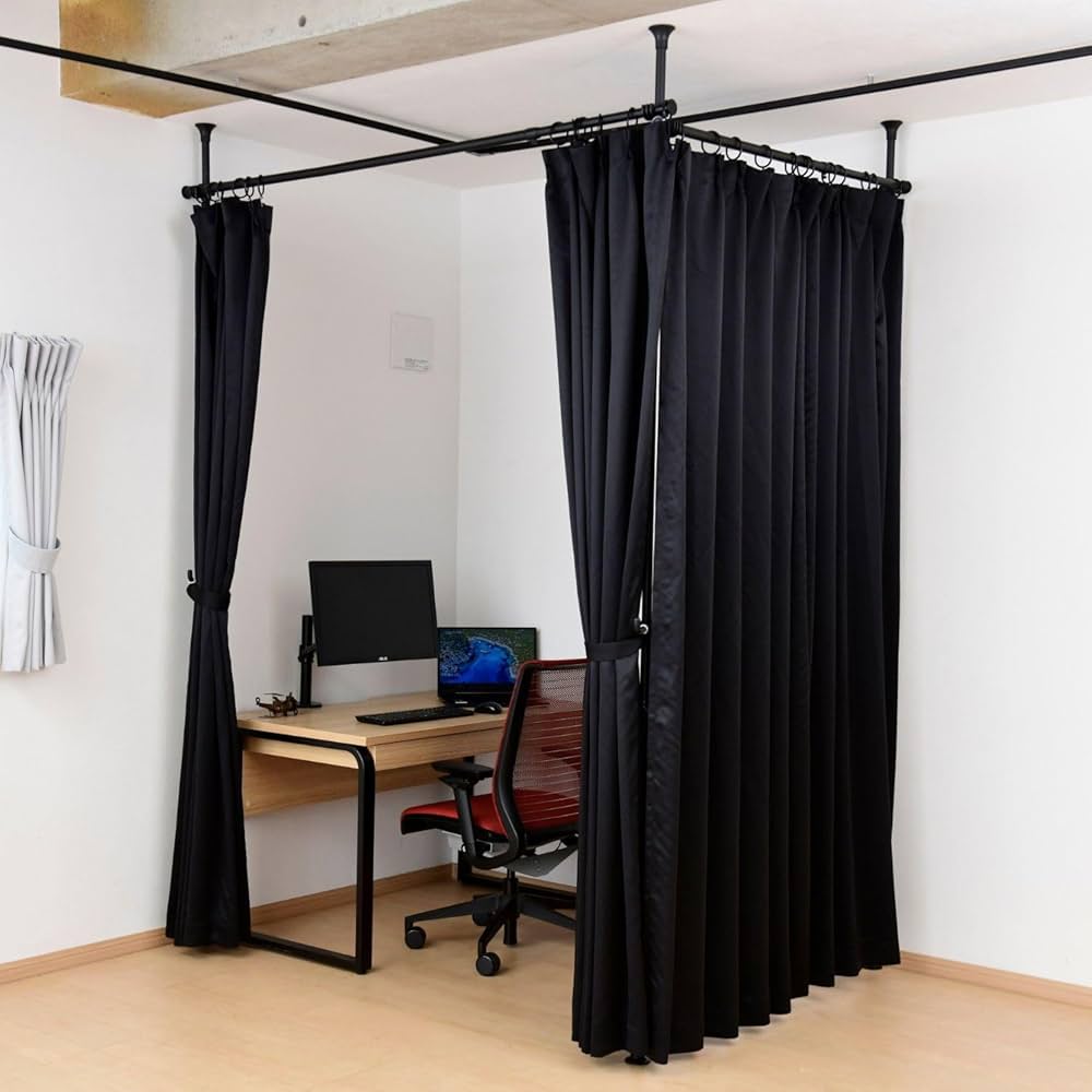 Amazon.co.jp: [山善] つっぱりカーテン用ポール L字コーナー対応 支柱