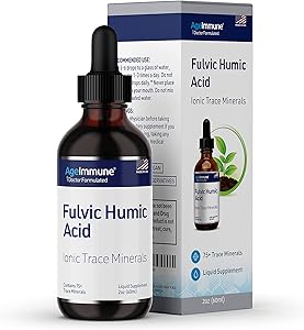 Fulvic Humic Acid Ionic Trace Minerals Liquid Supplement. Plant Derived Blend, Contains Over 75 Trace Minerals. 240 Servings. Concentration 250%.