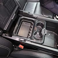 Vista 3 de Korlot Cubierta para reposabrazos delantero estilo fibra de carbono, accesorios para Dodge Ram 1500 2500 3500 2019-2026 (modelo A)