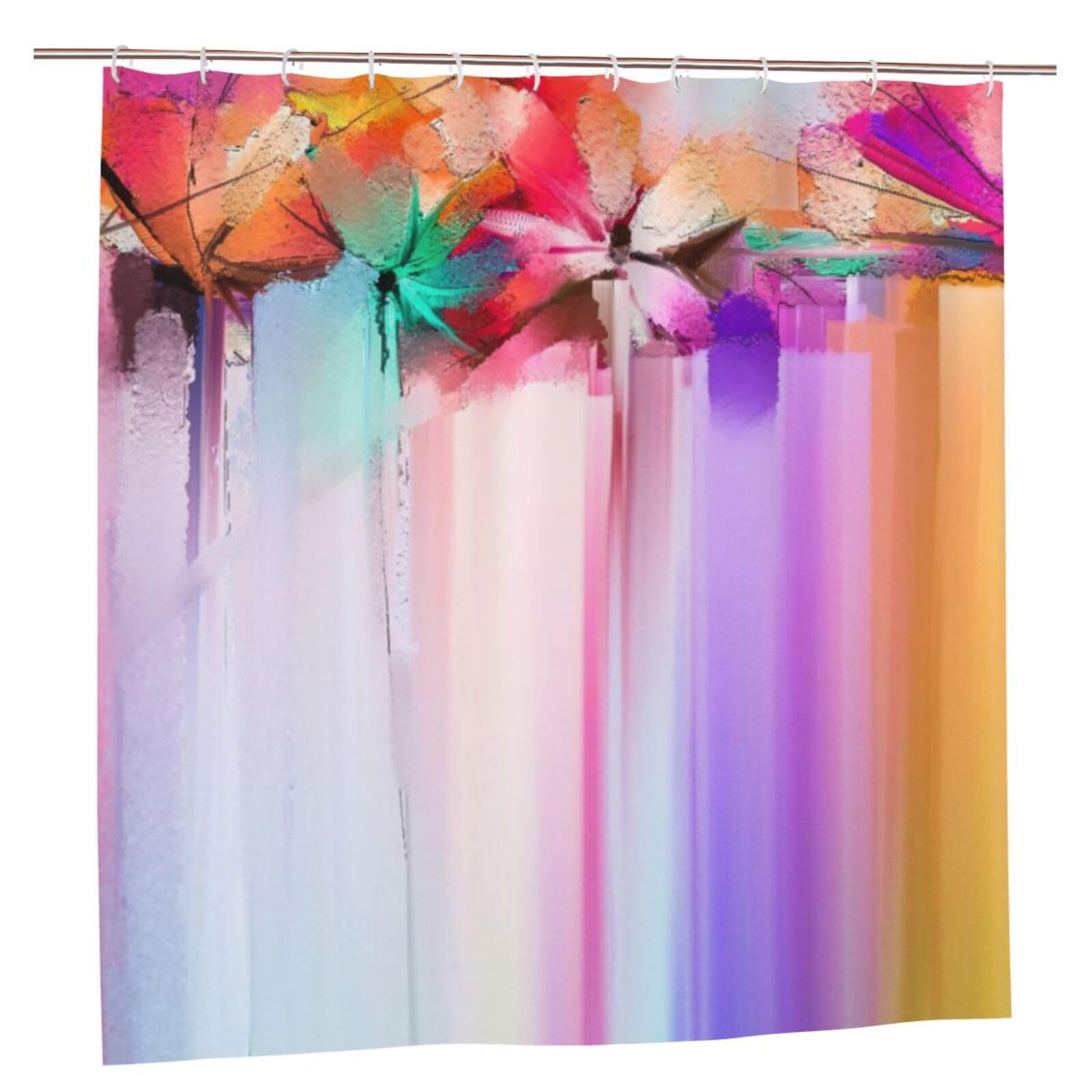 Oudrspo Polyester Fabric Shower Curtain - 70x70 Inch with Metal Grommets, Artistic Privacy Design, Stockadobe