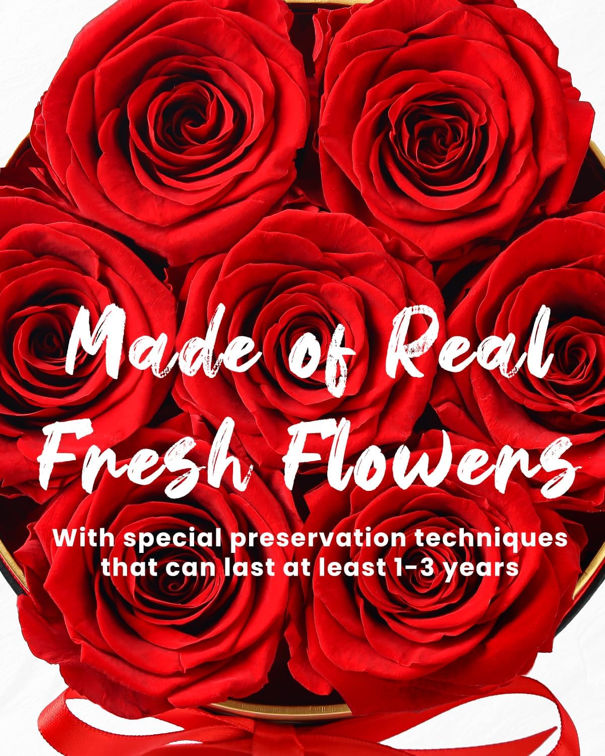 Changshunqi Forever Flowers Preserved Roses in a Box - 7 Preserved Flowers in a Box Last 2-3 Years, Rose Forever Birthday Flower Gifts for Women Her Wife Anniversary Mothers Rose Gift for Her