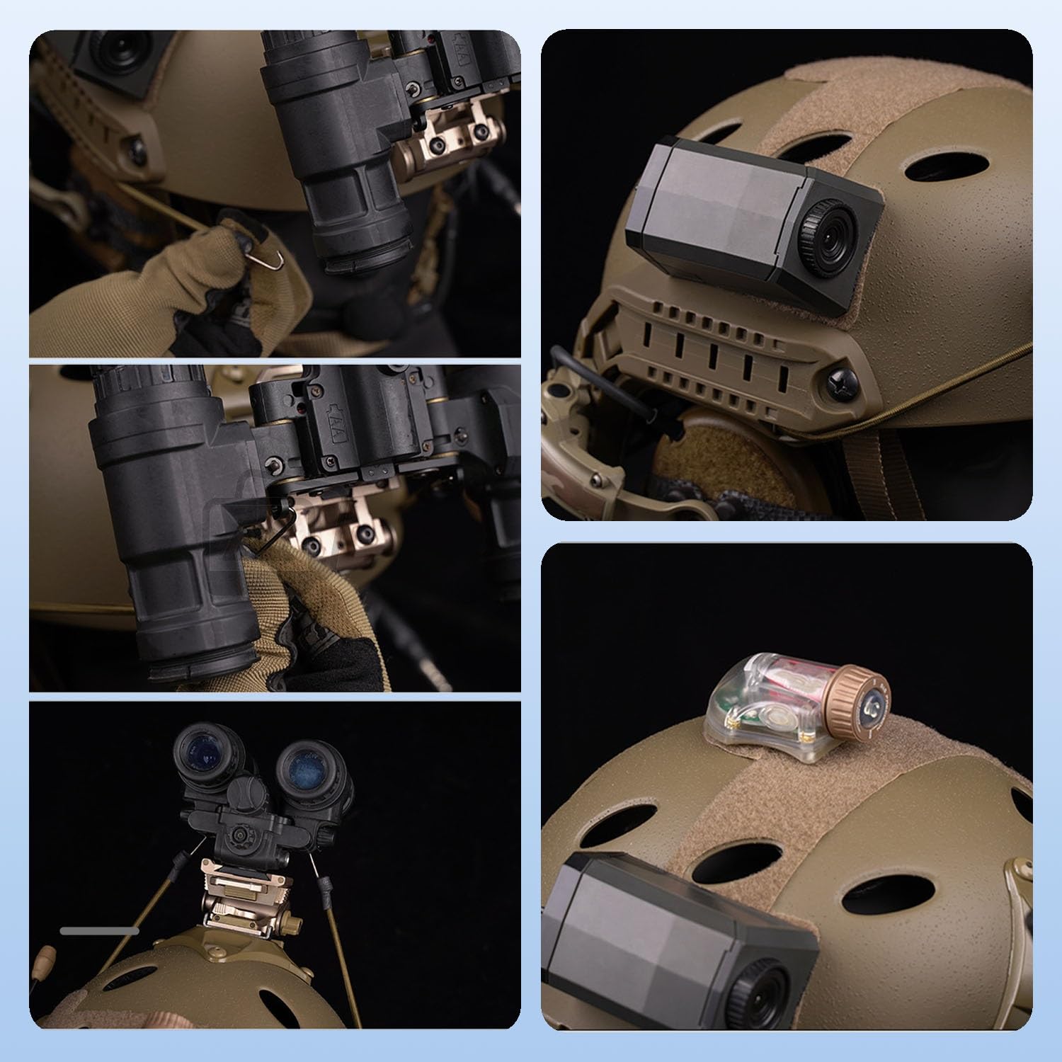 Casco Tattico Fast con Supporto NVG, Guide Laterali e Sistema Modulare, Design Leggero e Traspirante per Addestramento Airsoft, Paintball e Sopravvivenza