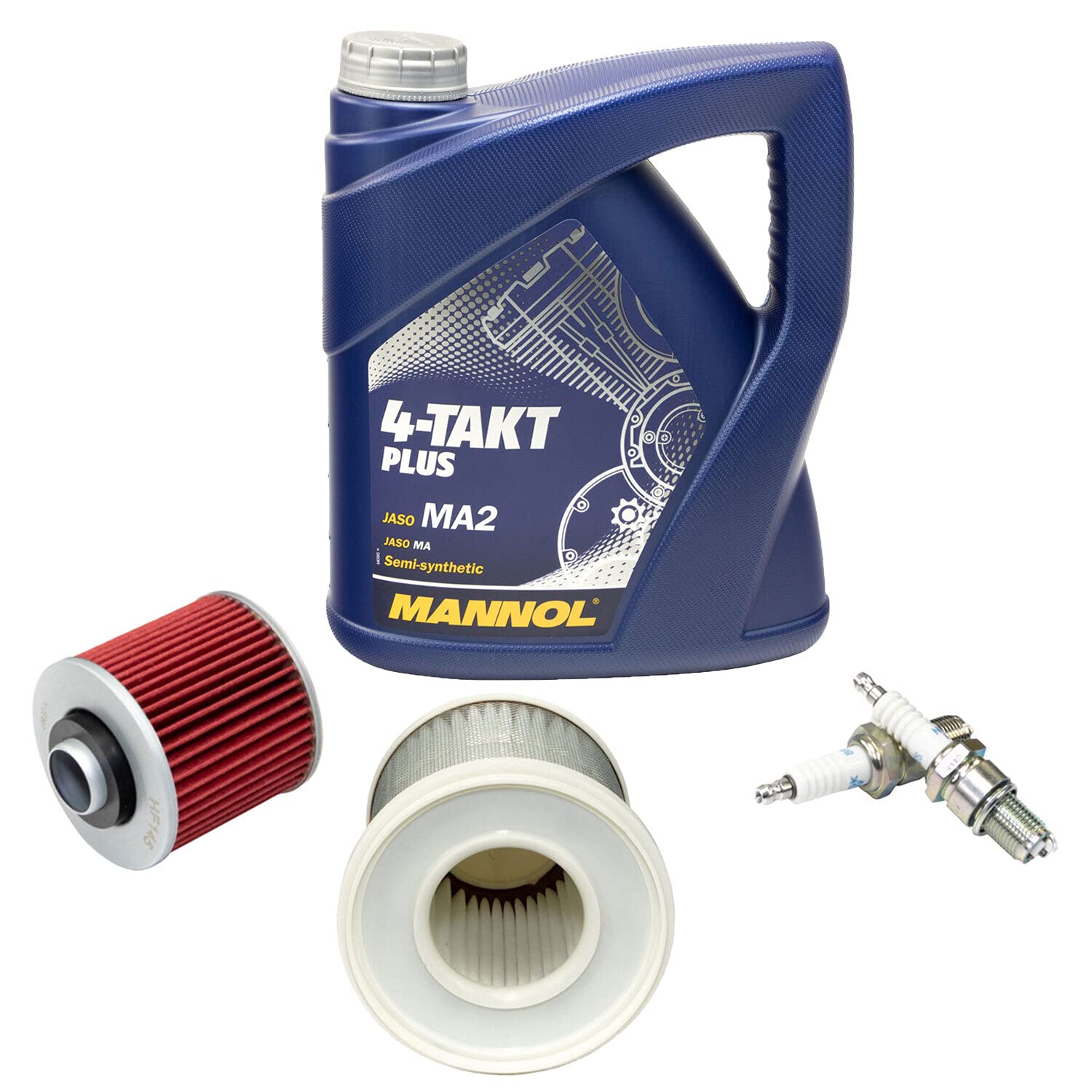 Wartungspaket Öl 4L + Luftfilter + Ölfilter + Zündkerzen für Yamaha XV 535 H XV 535 N XV 535 SH Baujahr 1988-1995