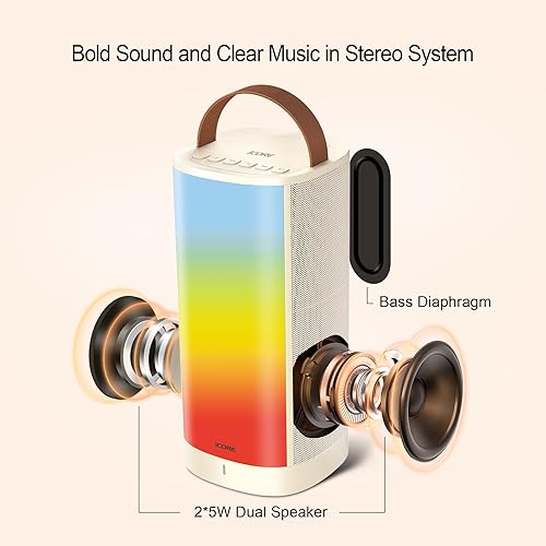 Miniatura 5 de Máquina de karaoke para niños, micrófono inalámbrico para niños, altavoz de karaoke portátil Bluetooth con sistema PA, luces LED, compatible con