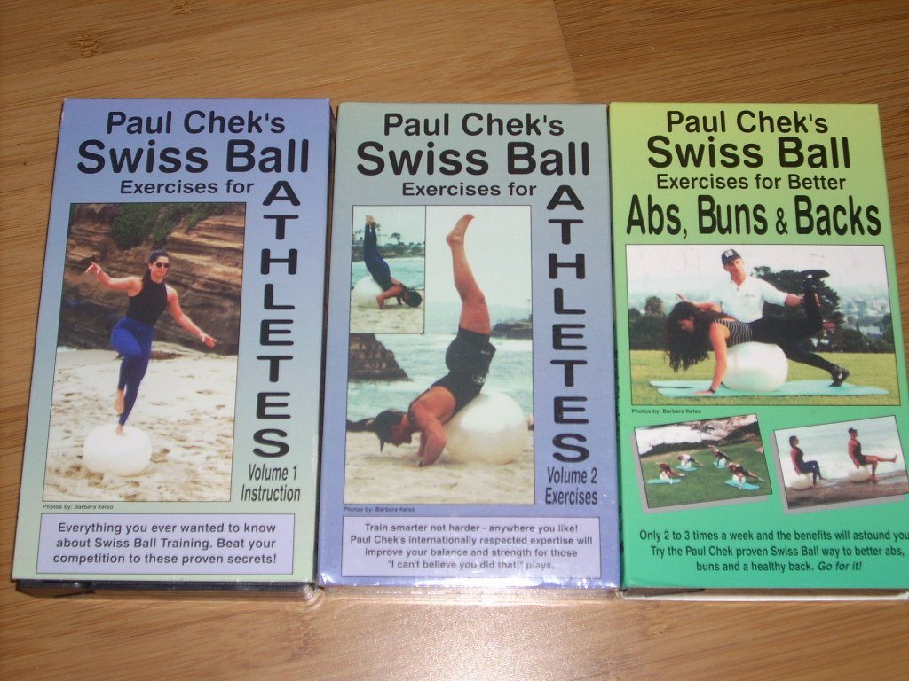 3 VHS Collection Paul Chek's Swiss Ball Exercises for